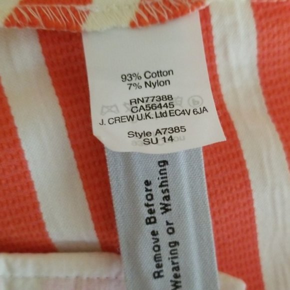 {J.Crew} Orange & Cream Striped Shorts - Picture 8 of 8